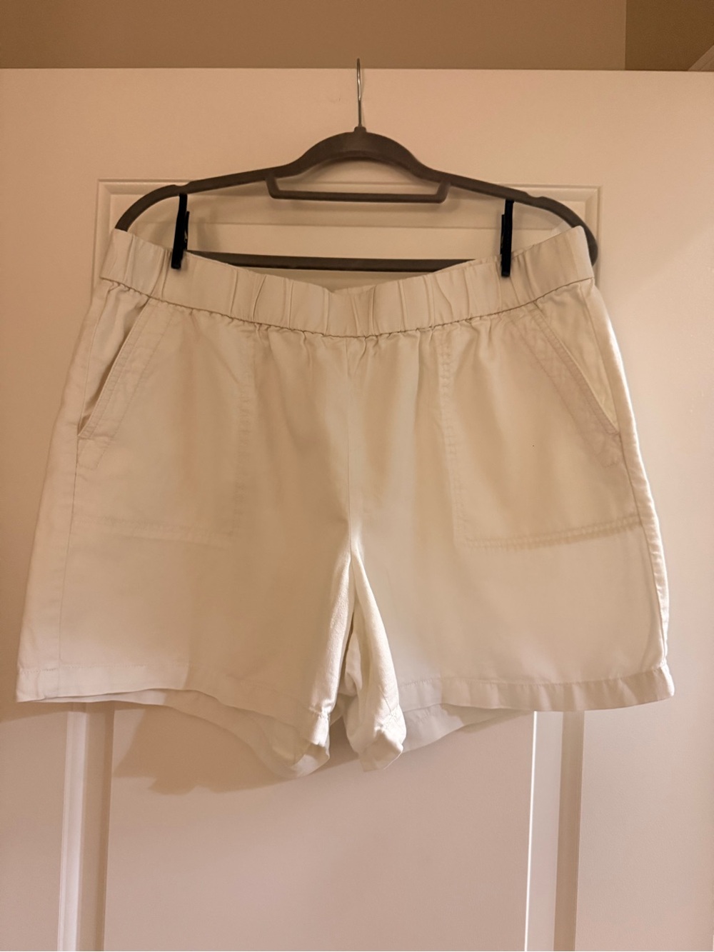 Talbots White Elastic-Waist Shorts